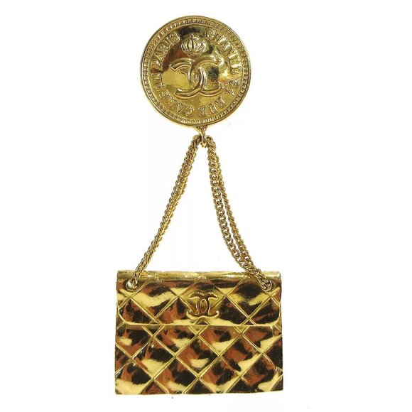 Chanel Bag Brooch Pin Gold 93A 86066 - Picture 1 of 8